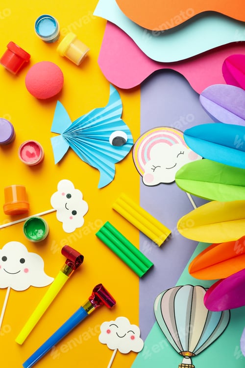 Preview: Concept of World Children's Day on multicolor background