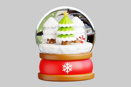 Preview: Festive christmas tree snow globe
