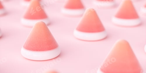 Preview: Set of pink marmalade pieces on light background