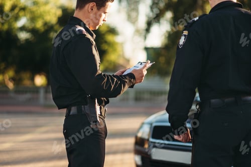 Preview: Cops in uniform stop the car on road