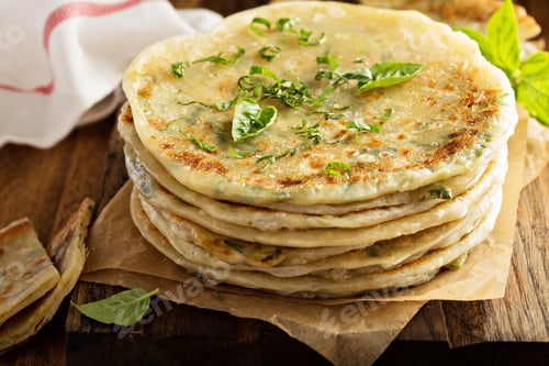 Preview: Fried green onion pancakes