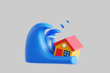Preview: House with arcing wave and bubbles
