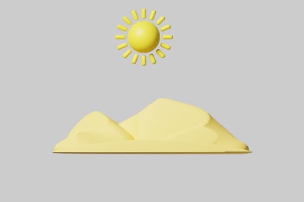 Preview: Desert Landscape with Sun