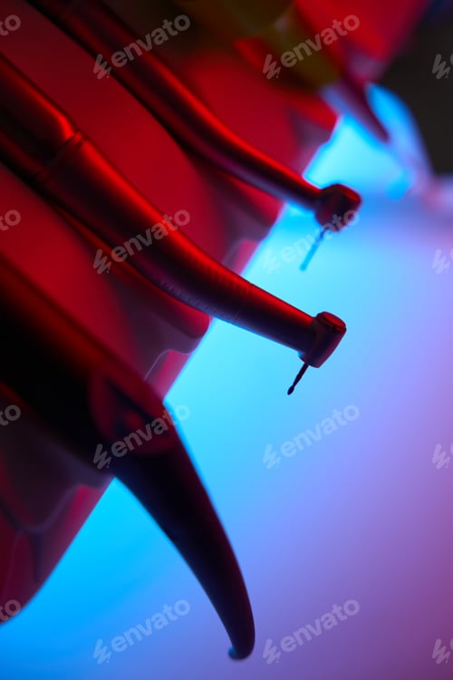 Preview: Cropped photo of dental drills for cleaning, treating and filling teeth