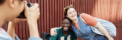 Preview: Inclusive Group of Friends Taking Photos in City