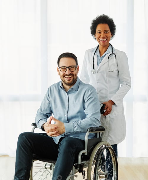 Preview: helping disabled person in wheelchair