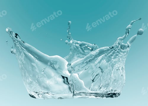 Preview: Macro shot of water splash with reflection