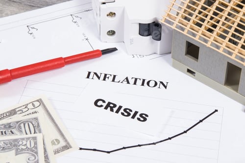 Preview: Electric fuse, screwdriver, small house under construction and currencies Dolar