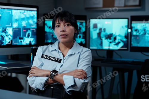 Preview: Security guard in surveillance room