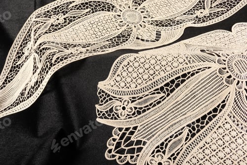 Preview: decorative lace on black background
