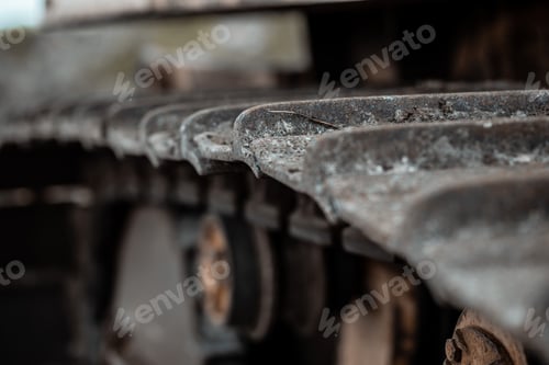 Preview: Selectgive focus of the caterpillar track with a blurry background