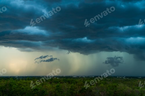 Preview: Storm clouds with the rain. Nature Environment Dark huge cloud sky black stormy cloud