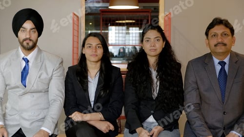 Preview: Corporate team of South Asians from India dressed professionally