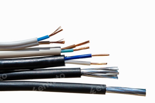 Preview: stripped wires on an isolated white background