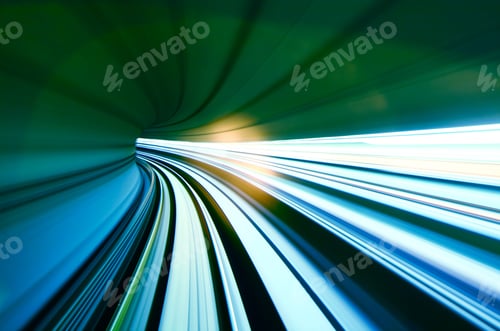Preview: Train Moving In Tunnel