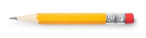 Preview: One sharp graphite pencil on white background, top view