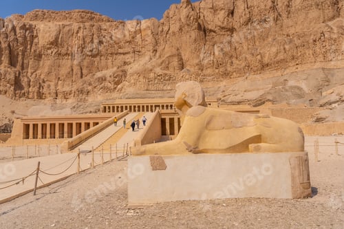 Preview: Sculpture at the Mortuary Temple of Hatshepsut in Luxor, Egypt