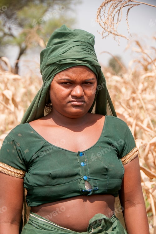 Preview: Portrait of Indigenous bhill woman, India.