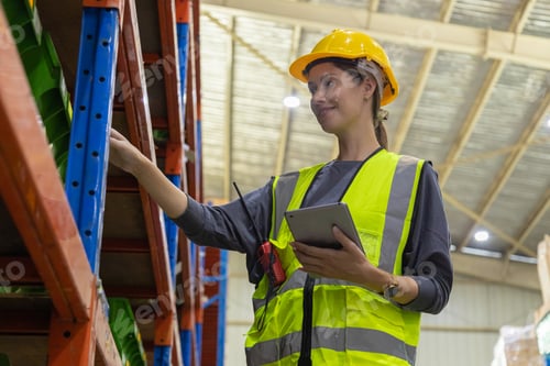 Preview: Store clerks inspect products, warehouses, industrial and logistics supply chains.