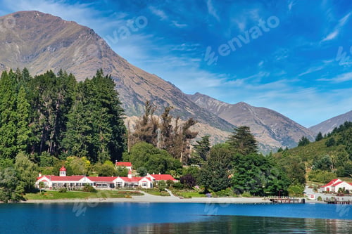 Preview: Beautiful view from the TSS Earnslaw of Walter Peak Farm near Queenstown, New Zealand
