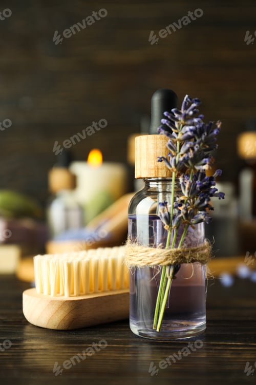 Preview: Concept of skin and face care, lavender cosmetic