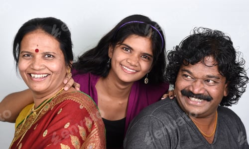Preview: Portrait of happy Indian family