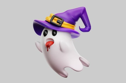 Preview: Spooky ghost in witch hat