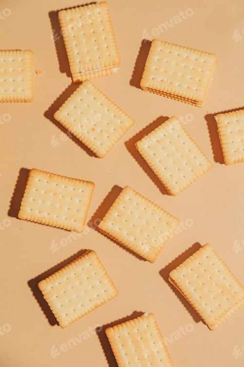 Preview: White cream-filled tea cookies minimalist style