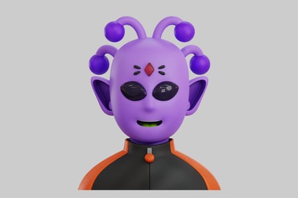 Preview: Friendly purple alien character