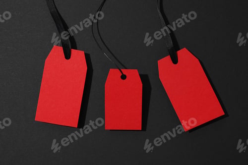 Preview: Black friday label, tag on dark background.