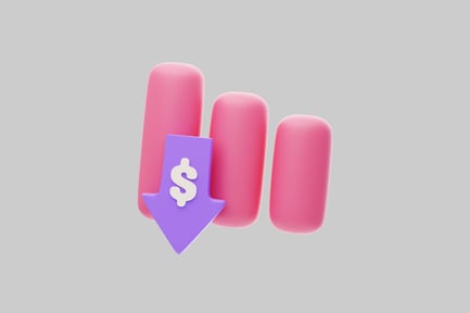 Preview: Sales decrease chart with arrow