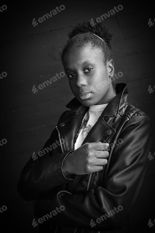Preview: Portrait of a beautiful young woma, girl in a the city Rotterdam in holland