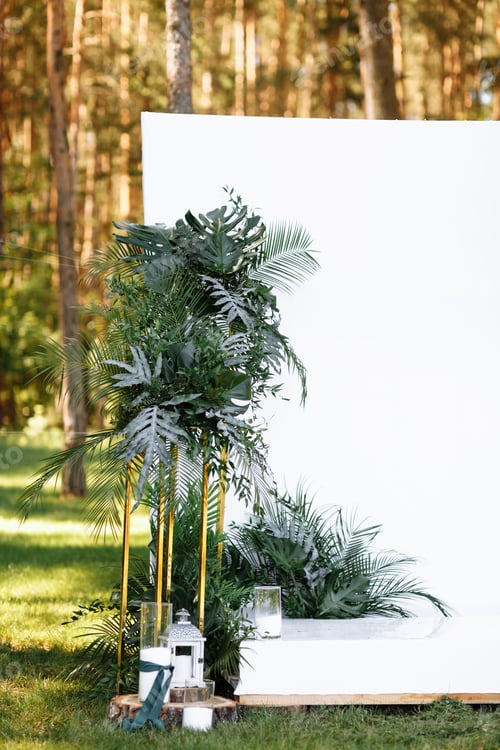 Preview: Wedding decorations in luxury ceremony. Arch for wedding ceremony a is decorated with flowers