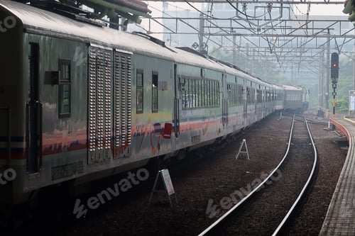 Preview: Train leaving the Gambir Train Station in Jakarta, Indonesia