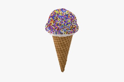 Preview: Vanilla Ice Cream Cone with Sprinkles