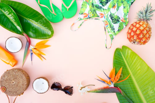 Preview: Summer flat lay scenery with swimsuit