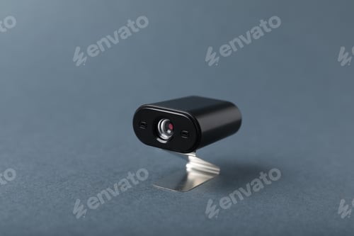 Preview: Hidden spy camera on grey background, closeup