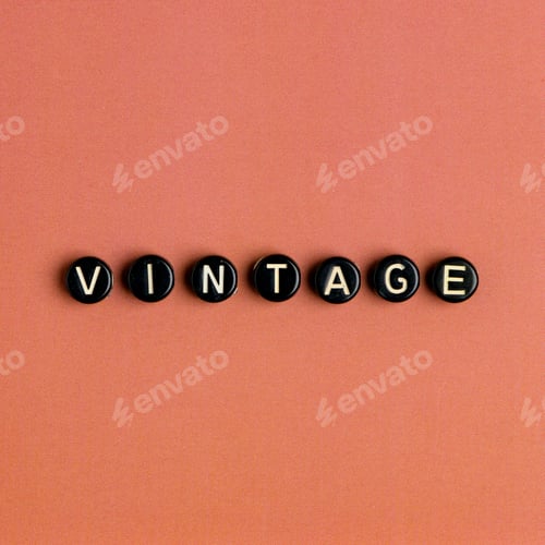 Preview: VINTAGE word alphabet letter beads