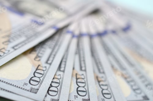 Preview: Macro Shot of Stacked One Hundred Dollar Bills