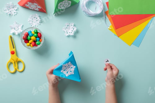 Preview: Advent calendar made of colored paper.