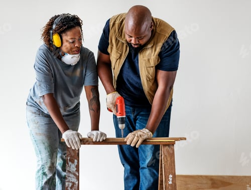 Preview: People renovating the house concept