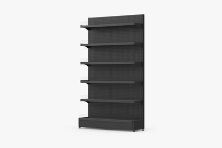 Preview: Black Steel Supermarket Shelving Unit