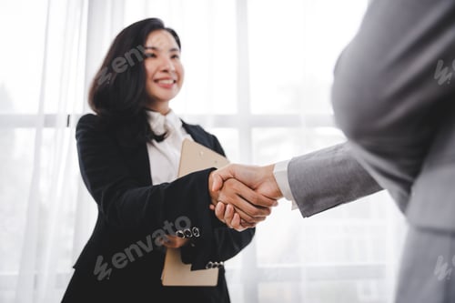 Preview: business partner handshake concept Colleagues shaking hands Successful deal after a great meeting. B