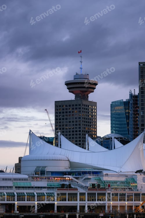 Preview: Skyline Cityscape in Coal Harbour. Modern Urban City Landmark.