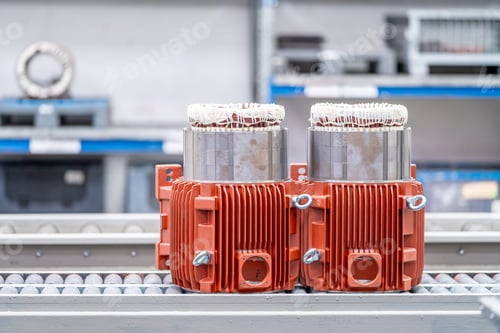 Preview: production of electric motors on an automated line in the factory