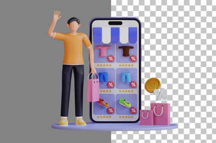 Preview: Shopping for a Discount 3D Illustration
