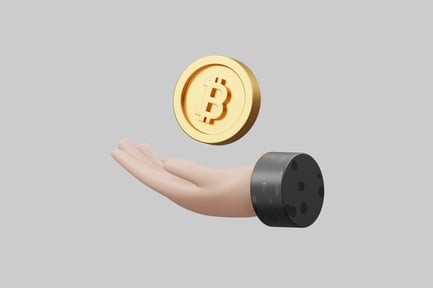 Preview: Bitcoin coin on hand