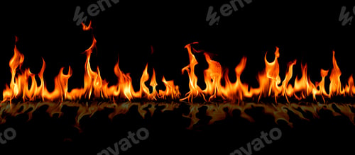 Preview: Fire flames on abstract art black background