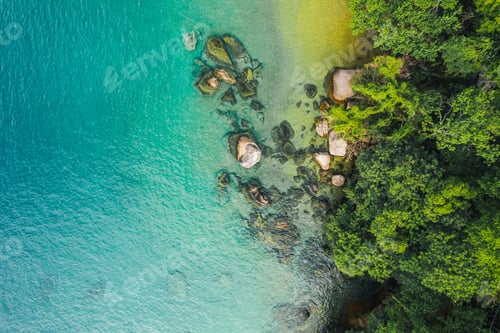 Preview: Big island Ilha Grande Abraao beach in Angra dos Reis, Rio de Janeiro, Brazil
