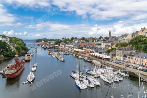 Preview: Doarnenez, the port Rhu in Brittany, aerial view